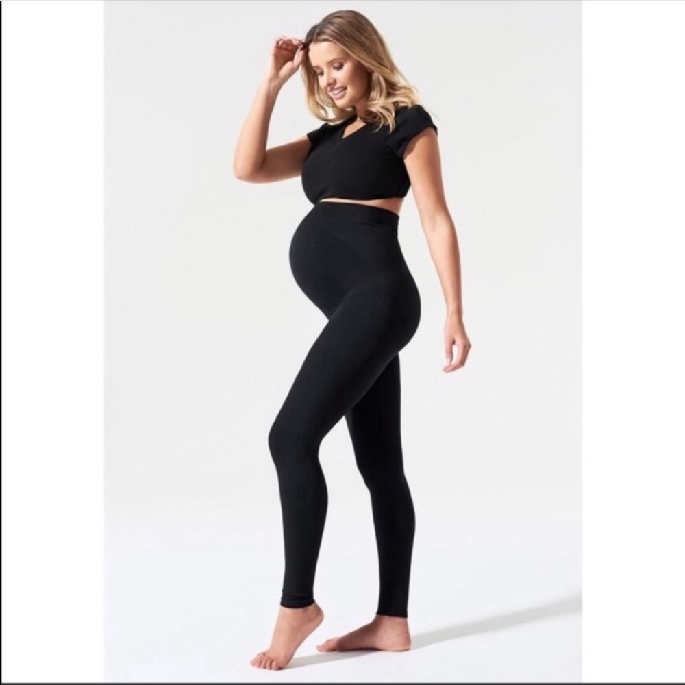Blanqi Maternity Belly Support Leggings L Black